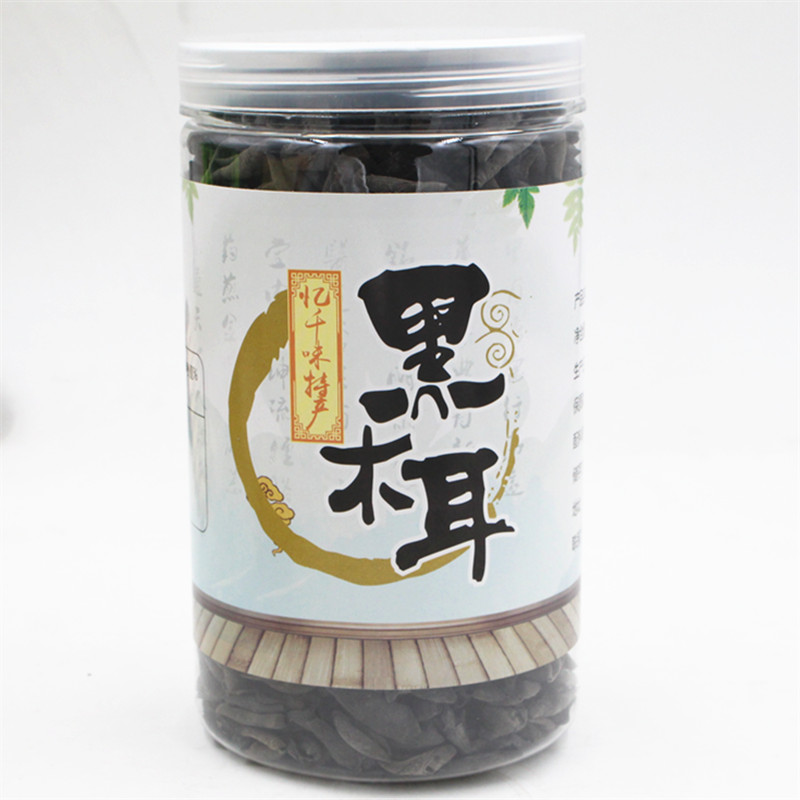 Northeast black fungus black mountain fungus non-wild autumn ear bowl ear basswood pearl mouse ear small autumn ear canned 250g