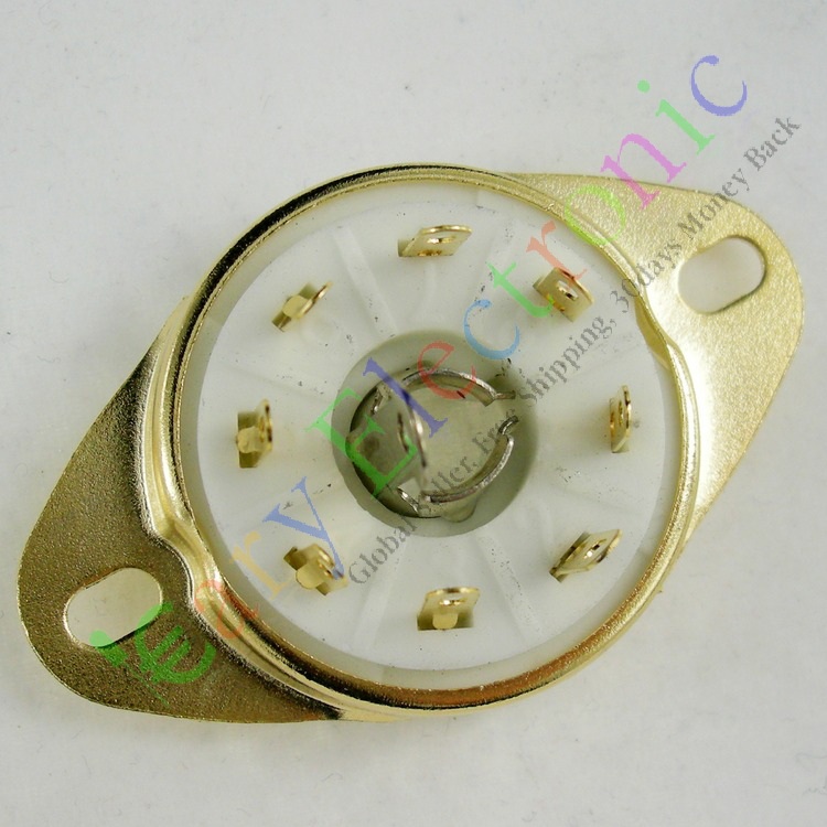 GZC8-Y-8-G small eight-foot ceramic vacuum tube gold-plated tube seat suitable for ECH21 5B254 7N7 4J1S, etc.