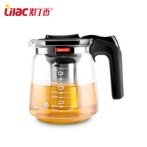 Lilac heat-resistant glass teapot stainless steel filter tea set Flower teapot Puer red teapot large bubble teapot