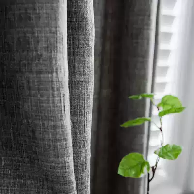 Curtains are customized to make the left bank golden silk Chenille light luxury American new medium gray gold solid color living room dining room