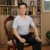 Áo sơ mi nam trung niên cotton cổ điển không tay áo vest trắng tay xám áo cotton nam Áo vest