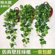 Simulation of green Luo living room hanging wall green plant hanging plant decoration hanging fake flower rattan indoor vine hanging basket