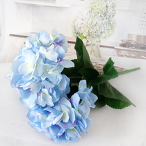 Simulation flower fake flower silk flower hydrangea flower five head single large Bud hydrangea flower Home Living Room bar placed flower