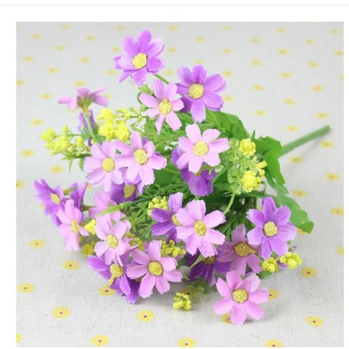 Реалистичные декоративные цветы для гостиной, реалистичный комплект, в цветочек