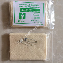Outdoor gauze triangle bandage Medical cotton triangle towel First aid teaching training bandage cotton bandage with pin