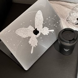 Wang three-year-old lace butterfly starry MacBook protective case mac notebook 2023 computer pro cover macpro 14 inch 13airm2M3 accessories