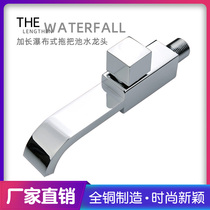 All copper thickened into the wall single cold quick opening waterfall lengthy pool faucet balcony mop pool water nozzle