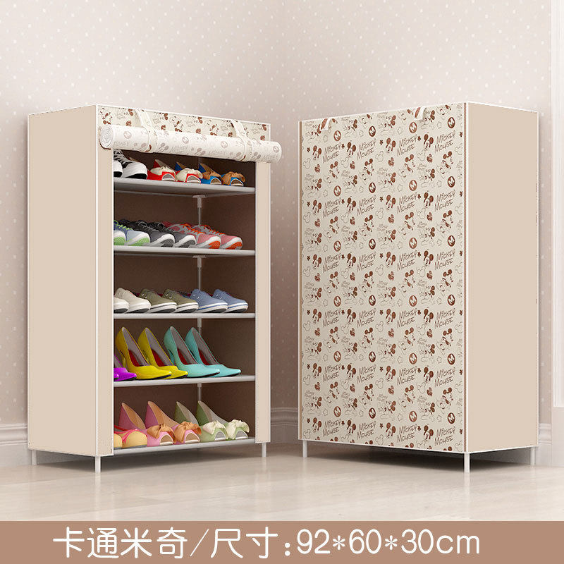 Shoe rack Simple multi-layer dustproof living room household assembly Economical space-saving dormitory small shoe rack door shoe cabinet
