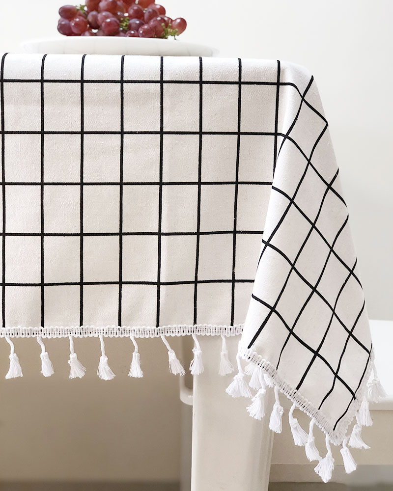 nordic style desk  cotton and linen tablecloth ins style student dormitory bedroom japanese-style small fresh chinese fabric