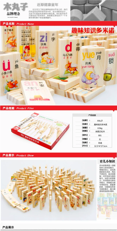 Domino 100 ký tự Trung Quốc khối kỹ thuật số trẻ em bằng gỗ xây dựng giáo dục sớm đồ chơi giáo dục trẻ em khối biết chữ đồ chơi cho bé 4 tuổi