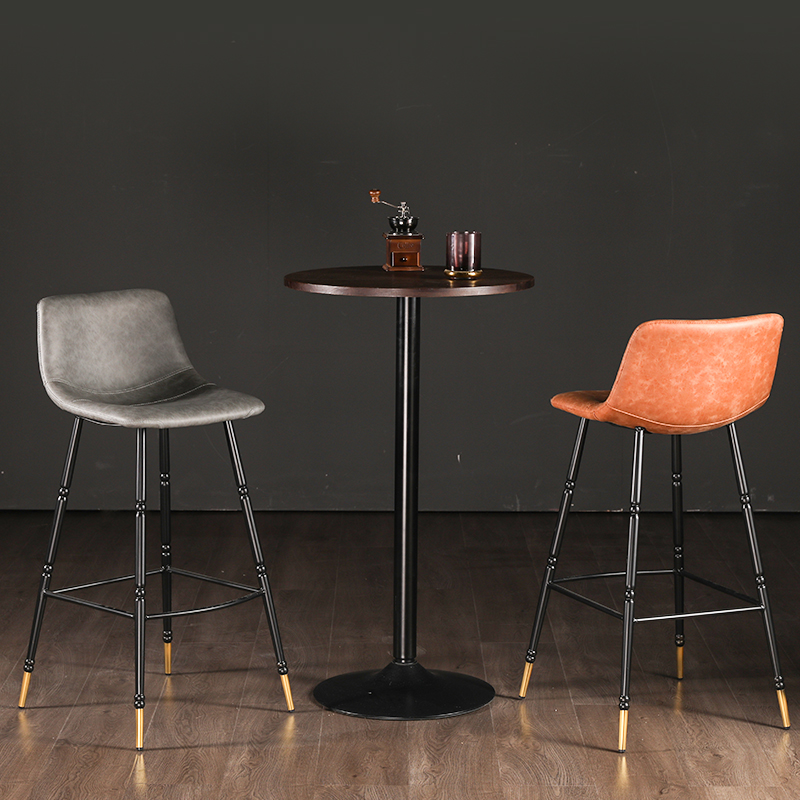 Nordic bar chair light luxury home modern minimalist high chair backrest bar chair wrought iron high stool bar stool