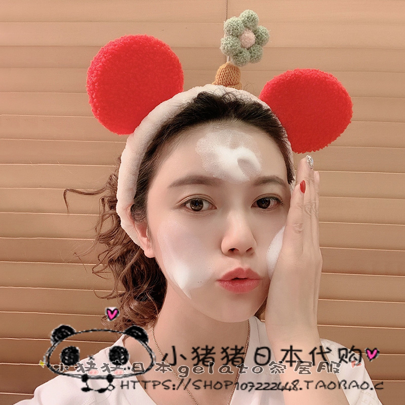 Japan Gelato Cute Mesh Red Broadside Makeup Bunch Hair with Korean Brief Hair Hoop Woman Wash face hair band