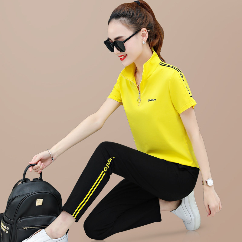 Summer new thin section 361T-shirt sportswear suit women's outdoor Jordano pure cotton short-sleeved trousers casual two-piece suit