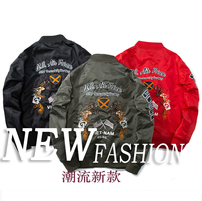 Mùa thu và mùa đông dày áo khoác bomber nam và nữ thủy triều áo khoác cotton trùm đầu phù hợp với những người yêu thích không khí thêu đồng phục bóng chày đồ đôi nam nữ đẹp