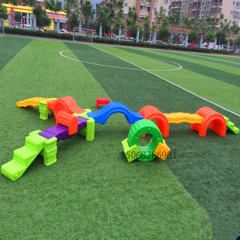 Kindergarten physical fitness combines children's color balance wood sports sensory training equipment 17 pieces