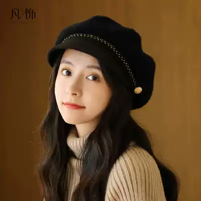 Fancet hat female winter Korean version of Joker autumn winter beret art retro painter hat octagonal cap cap cap cap