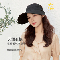 Fancet empty top sunscreen outdoor anti-UV cotton linen sun hat children Summer 100 lap sun hat