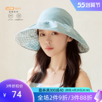 Fancet shading cap woman summer empty top hat 100 lap sun hat Double face wearing large brim anti-UV pleated sunscreen