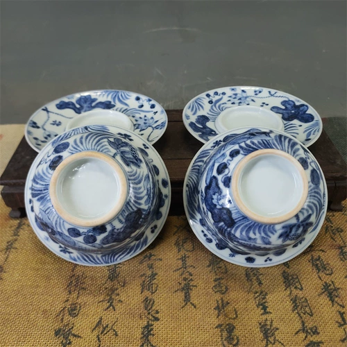 Мин Сюанде сине -белая рыба шаблон ванны сан -сантид крышки станка антикварные антикварные антикварные фарфоровые украшения люминесцентные фарфоровые старые продукты сбор