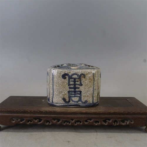 Сине-белый антикварный фарфоровый держатель для ручек