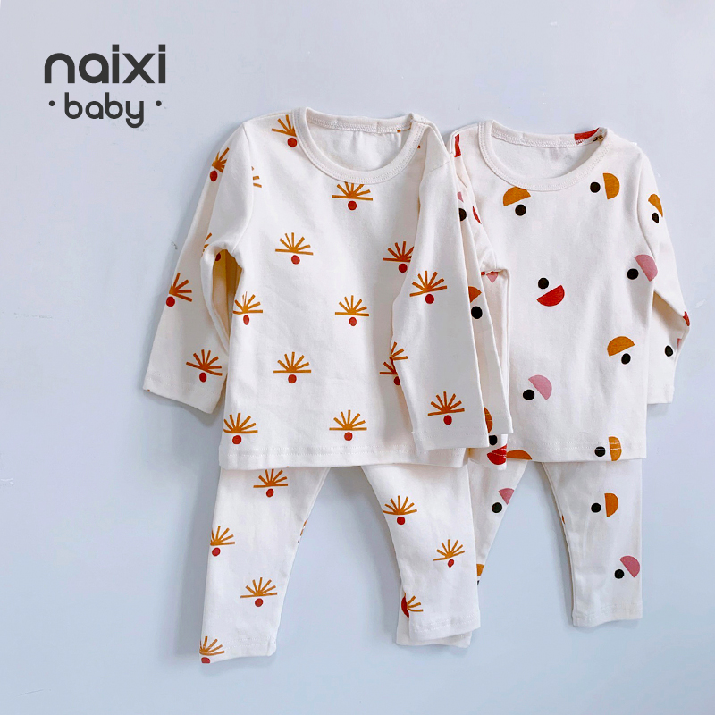 8% discount round price 76 9 Whole cotton printed baby home suit comfortable children's split pajamas