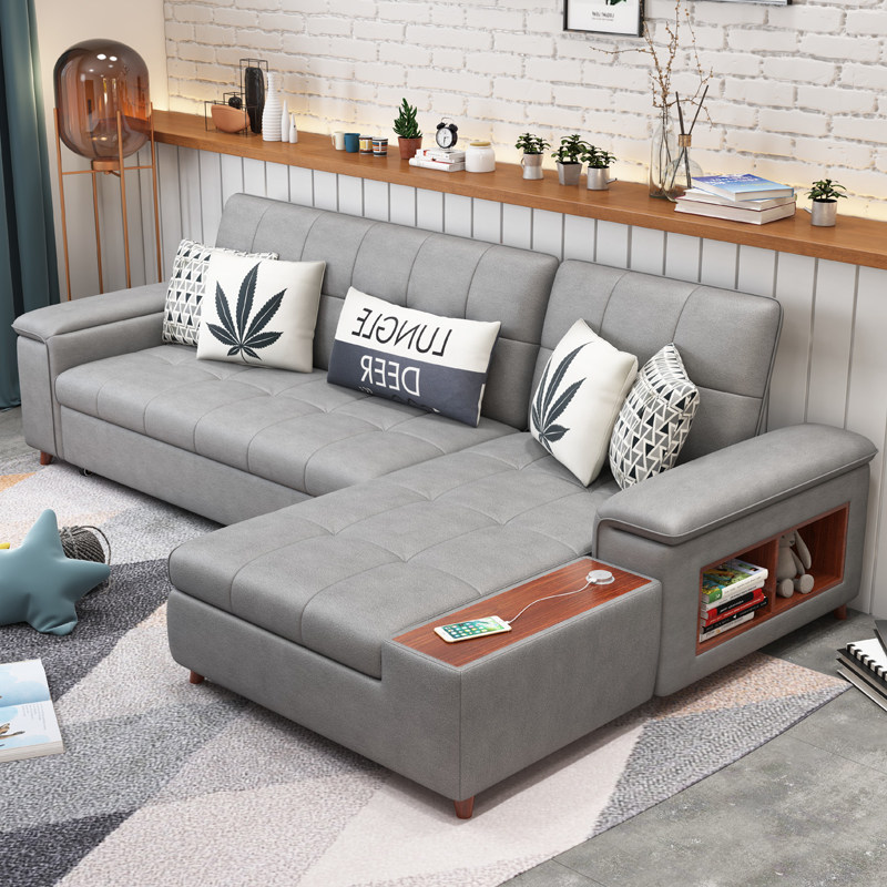 Sofa-bed Folding Dual-use Living-room Multifunction Double Small Family Type Push-and-pull Bed Net Red Single People Sitting in Economy Type