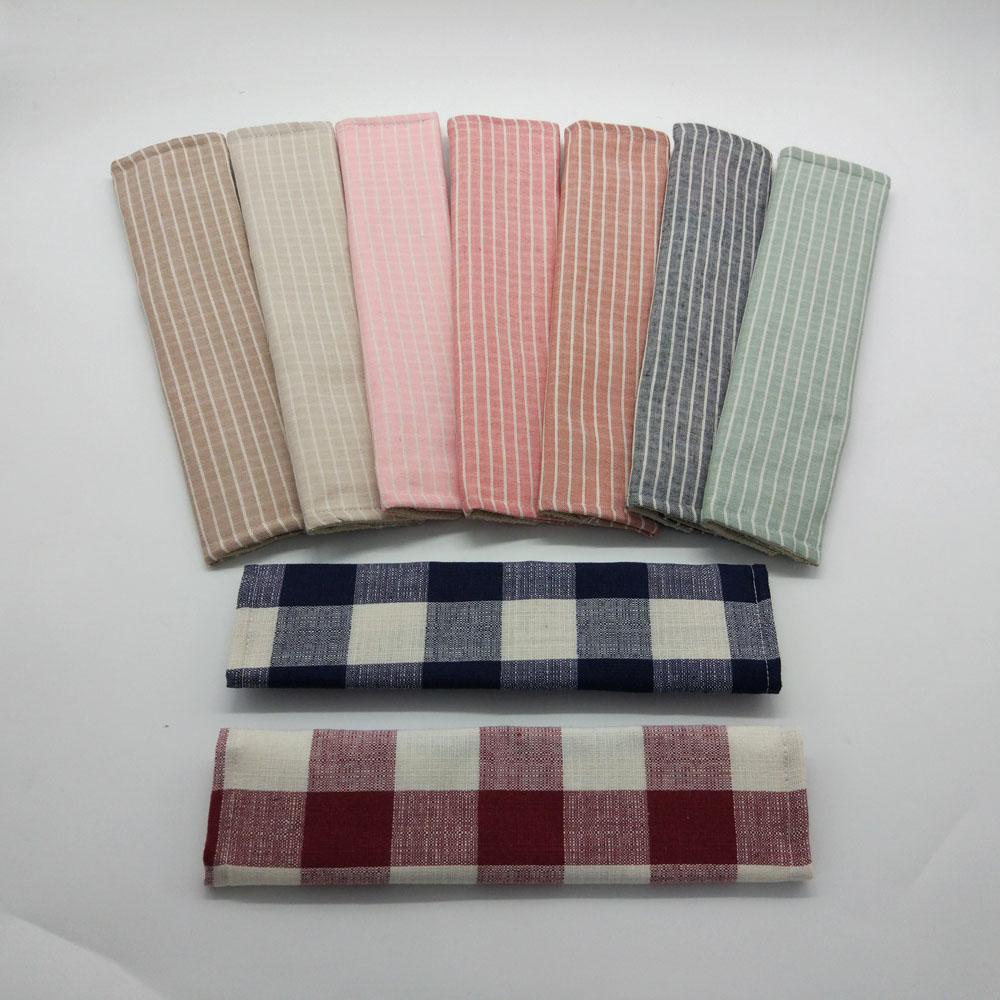 Day Style Pure Cotton Striped Safety Shoulder Strap Jacket color full cotton checkered shoulder cover car seat belt 1 pair price