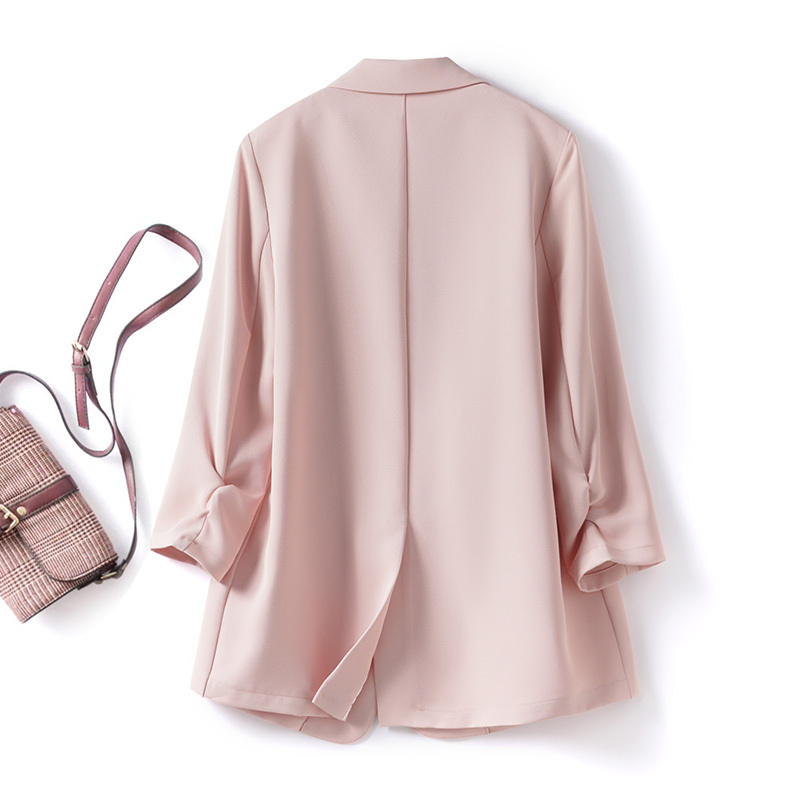 High-End Thin Blazer for Women, Summer 2025 New Design, Korean Style, Fashionable, Breathable, Wrinkled Sleeves, Thin Suit