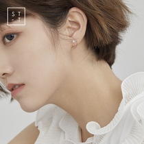 Mrs. t Shen S925 sterling silver gold and silver two-color versatile basic round earrings female students Korean simple earrings