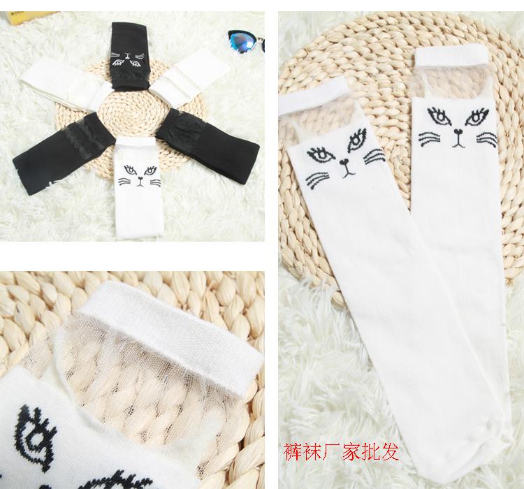 Cô gái trong vớ ống vớ trẻ em bé trên đầu gối cotton mùa hè phần mỏng ống cao nửa trai vớ bóng đá