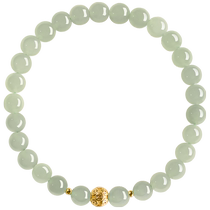 Natural Hetian Jade Pure Gold Bracelet Womens Qingshui Scattered Beads Gold Niche Transfer Beads Bracelet Jade Bracelet