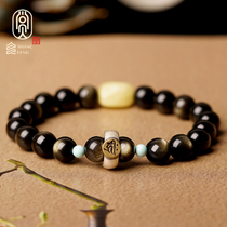 Buddha Beads Hand Strings Female Gold Flair Honey Wax Transshipment Beads Pure Silver Ben Life Buddha Heart Mantra Lovers Bracelet Male Black Yaoshi Crystals