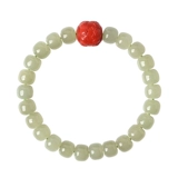 Натуральный качественный браслет с одной бусиной из нефрита на день матери, цвета киновари, подарок на день рождения