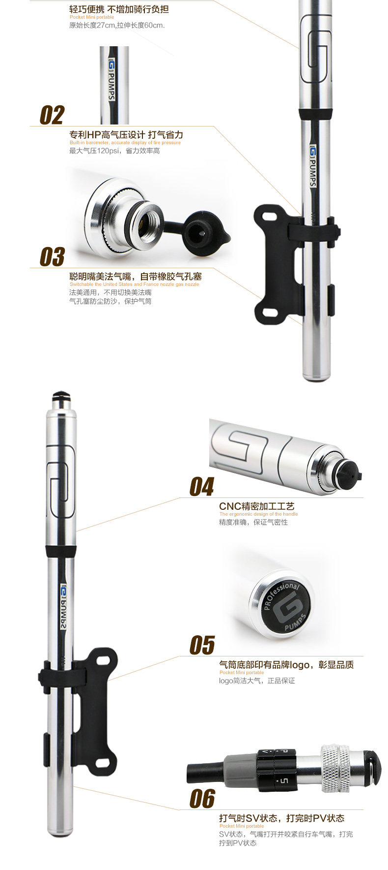 Pompe à vélo GIYO - Ref 2387529 Image 11