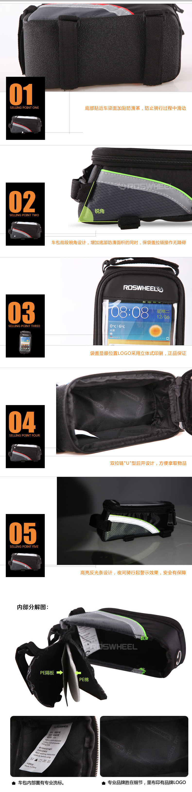 Sacoche pour vélo ROSWHEEL - Ref 2221045 Image 13