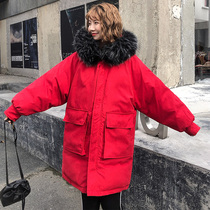 2020 new cotton-padded jacket women Korean loose cotton-padded long chic feather cotton jacket ins harbor style winter tide