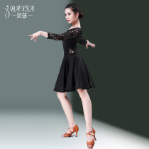 baysa Besha Latin dance costume female adult new performance Autumn Winter lace hot drill dance practice dress