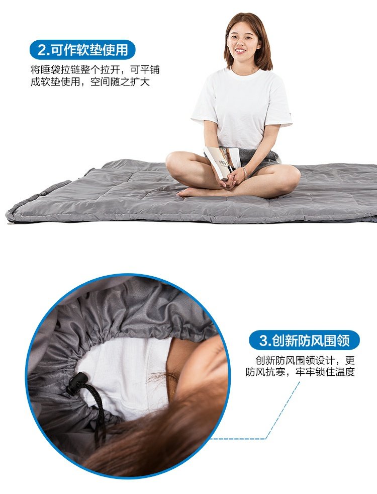 BSWolf Beishan Wolf Winter Winter Cắm trại phong bì / Túi ngủ cotton hình chữ nhật dày tiêu chuẩn SL055 - Túi ngủ túi ngủ dã ngoại