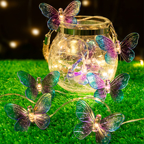 Festive decoration light bulb girl room atmosphere light window terrace small colored lights flashing lights string lights full of stars butterfly lights