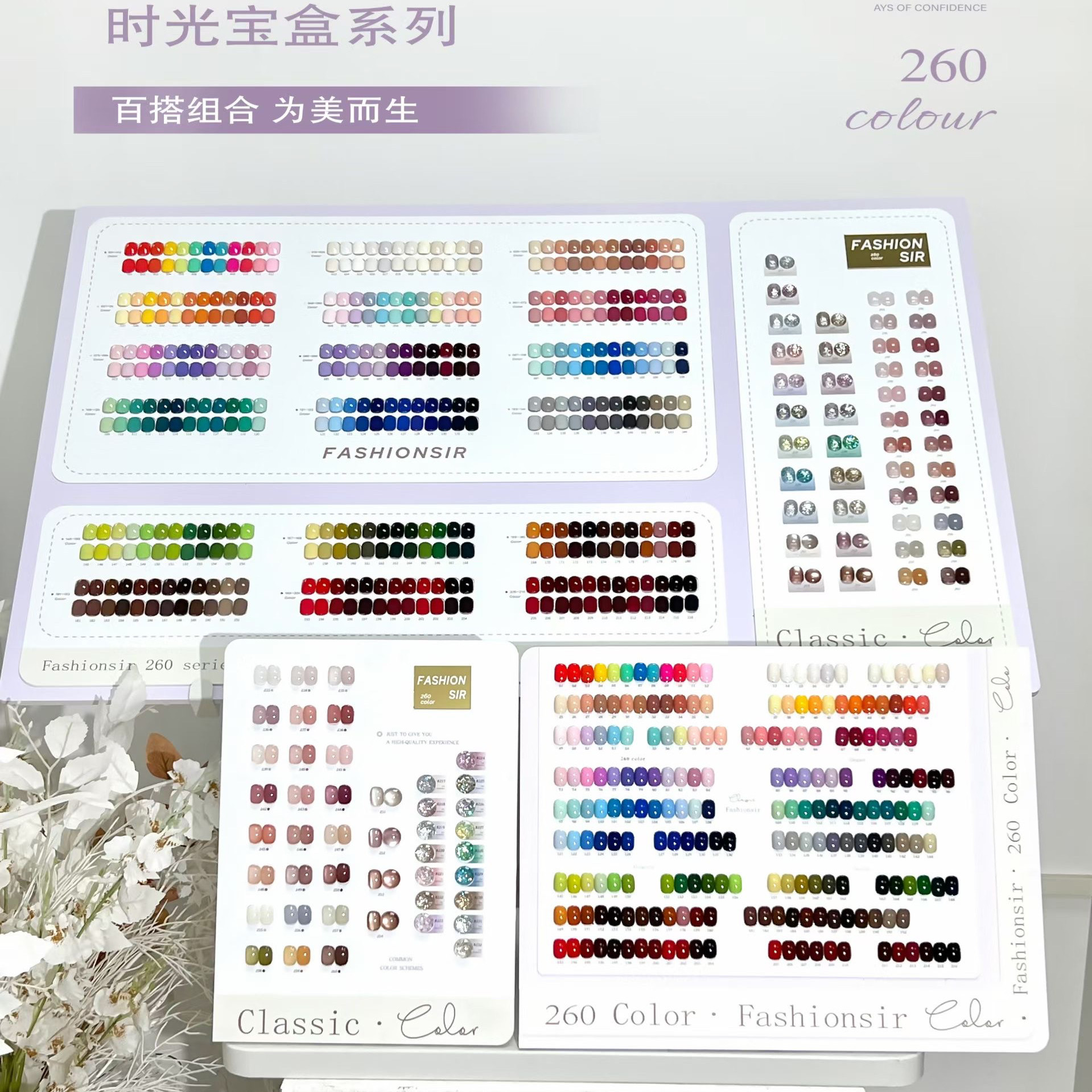 嘉禾美的スタイル紳士用260色ジェルネイルポリッシュ2026年新発売高級大型セット（ネイルサロン向け）