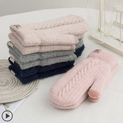 Thickening Christmas gift Little Deer Glovely Winter Han Edition Students cycling warm finger gloves