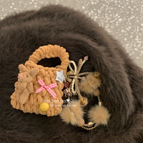 Apple, совместимая льняная сумка с бантиком, беспроводные наушники, сумка для техники, подвеска, с медвежатами, 2, bluetooth, pro2, 3