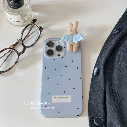 Apple, брендовый милый свежий совместимый iPhone 15, чехол для телефона, кролик, защитный чехол, 15promax, iphone, 12, новая коллекция