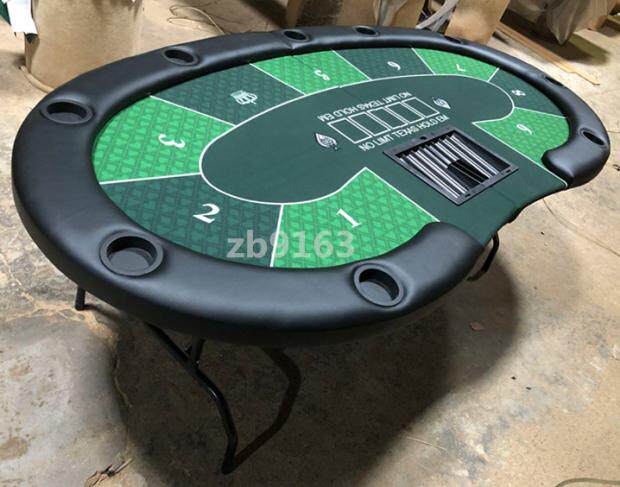 Pea-shaped Texas Hold'em table with folding iron feet Solid quality round chips Texas Hold'em Table Game Table