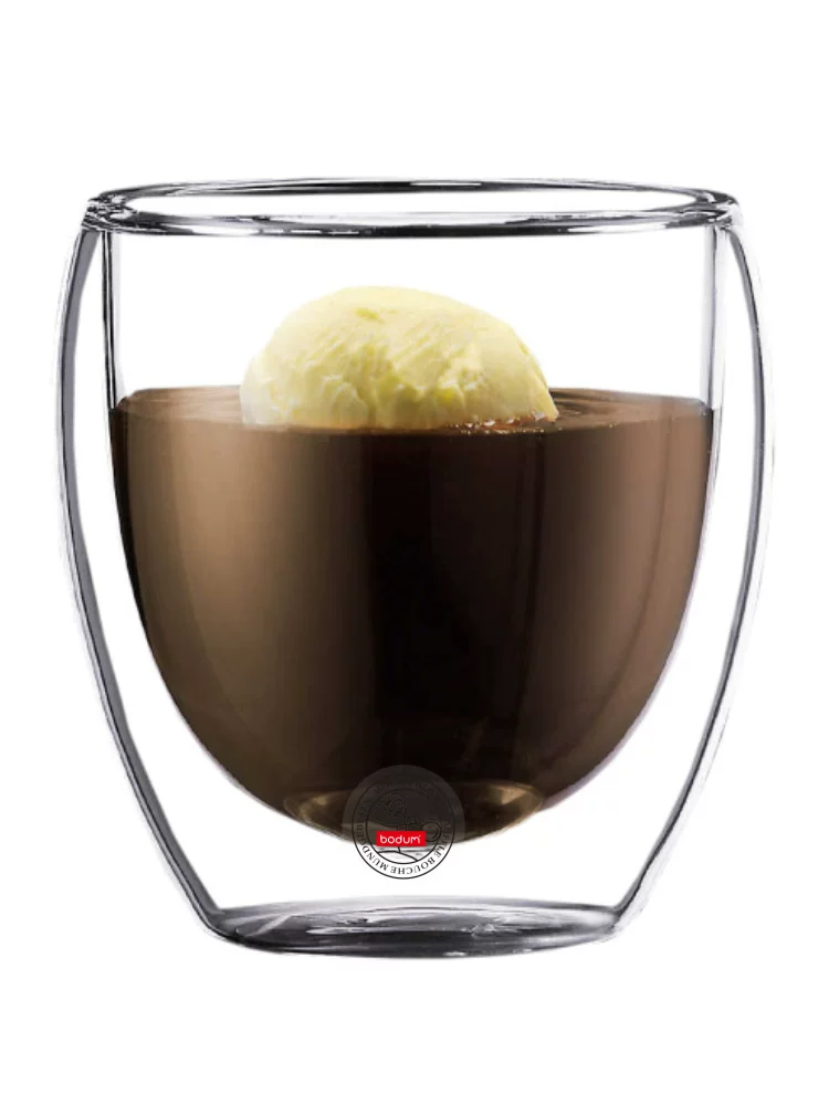 Bodum Pavina Pavina Household Egg -shaped Highbladed High temperature resistant anti -hot double -layer glass coffee cup water cup