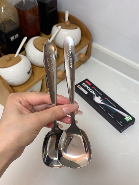 Food grade 304 stainless steel square head large flat spoon