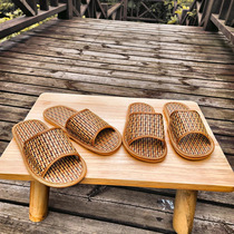 Feel the same comfort Japan and South Korea Rattan Grass Home Indoor Four Seasons of Bamboo Rattan Weave Slippers 
