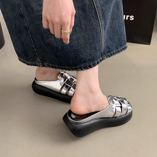 Высокие тапочки на платформе, обувь, пляжные слайдеры, французский стиль, пляжный стиль