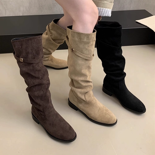 Демисезонные хаки высокие сапоги, ботинки, по фигуре