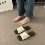 Летние тапочки, обувь для выхода на улицу, пляжные слайдеры, коллекция 2023, французский стиль, пляжный стиль